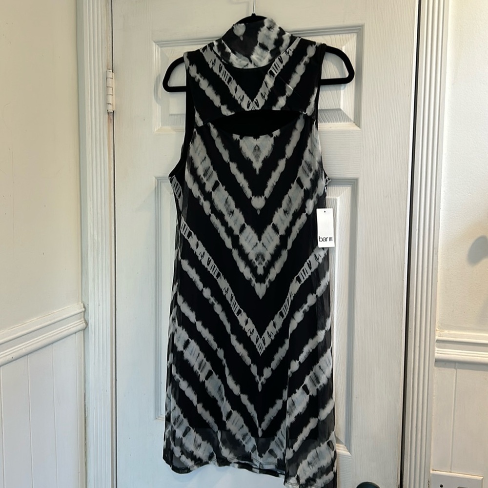 Bar III Black and White Print Dress